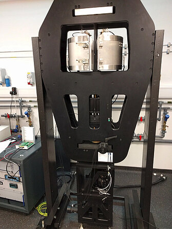 High temperature, uniaxial creep apparatus in the Rock Rheology Laboratory.